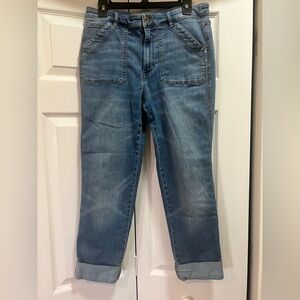 J Jill denim high rise straight leg with cuff 10 excellent shape